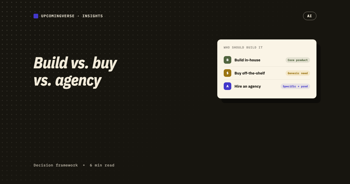 Build vs. buy vs. agency: who should build your AI agent cover