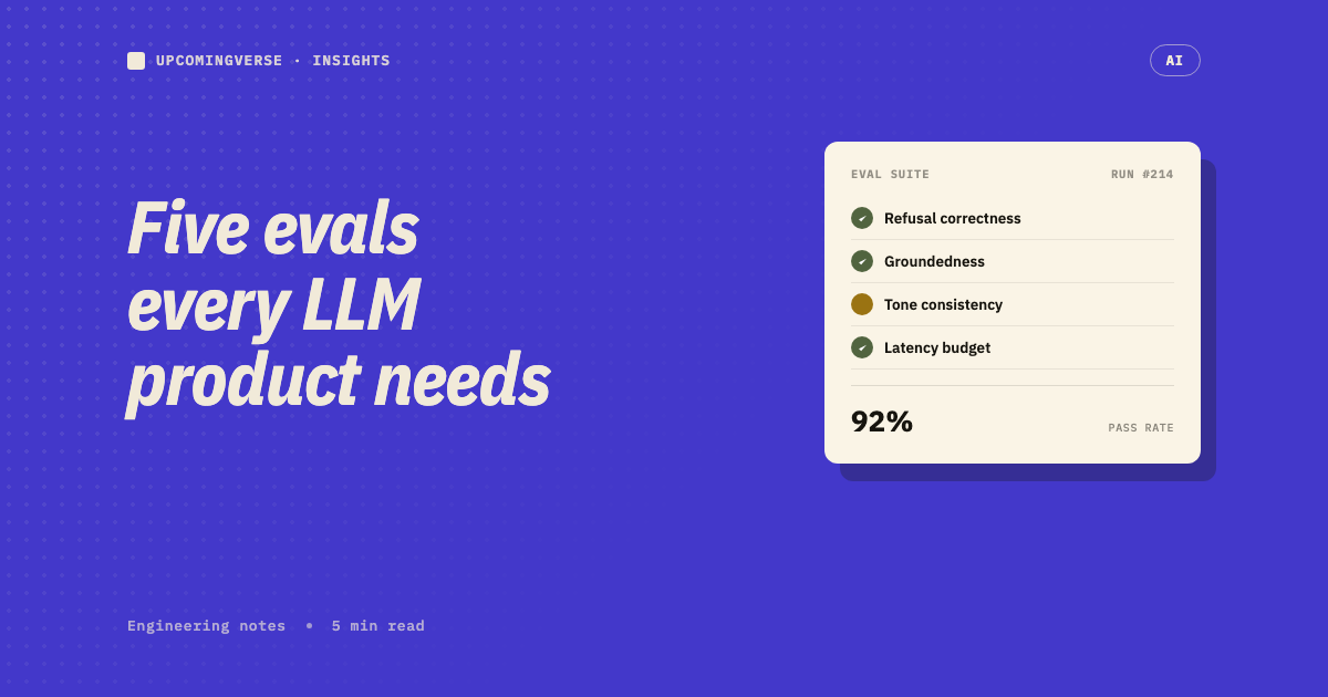 A short list of evals every LLM product should have cover